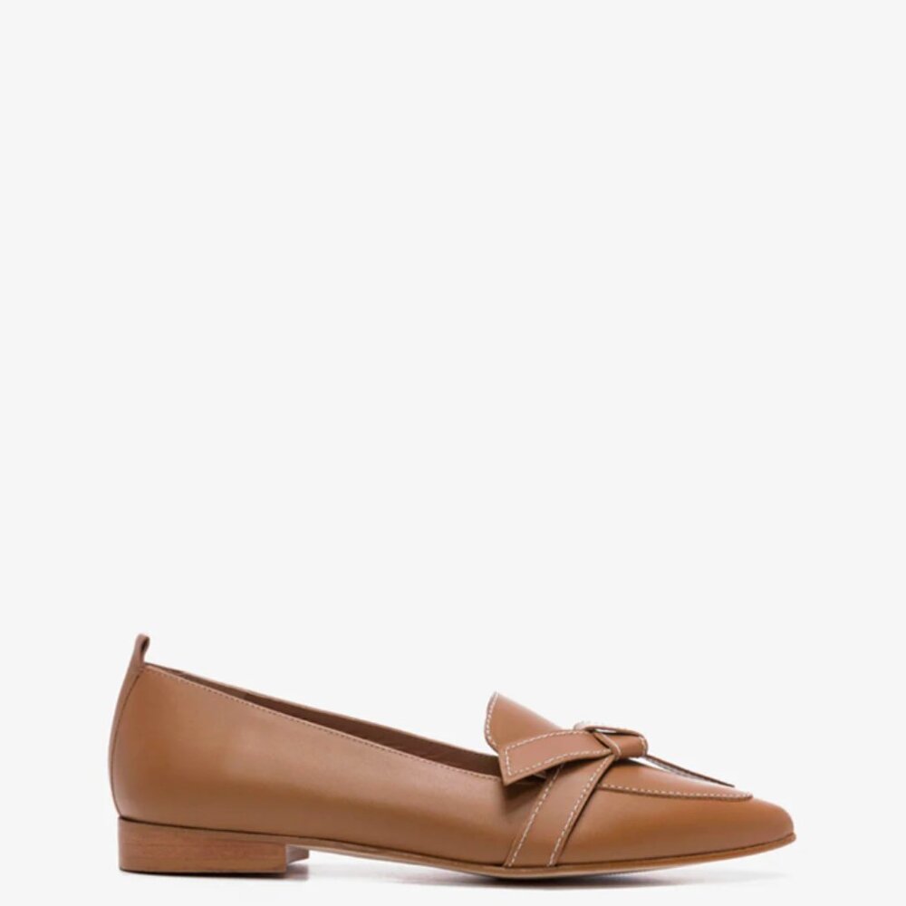 Flattered Cognac Leather Ally Flats EU Size 40 Cognac.